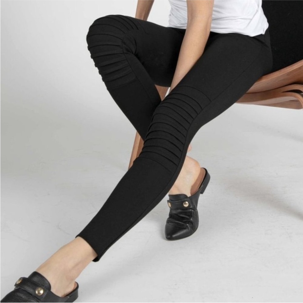 Ruti The All-Mighty Moto Ponti Black High Rise Stretch XS/S 0 Pull On Pants